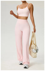 NLW Second-Skin Flared Leggings – Ultra-Elastic High-Waist Studio Yoga Pants