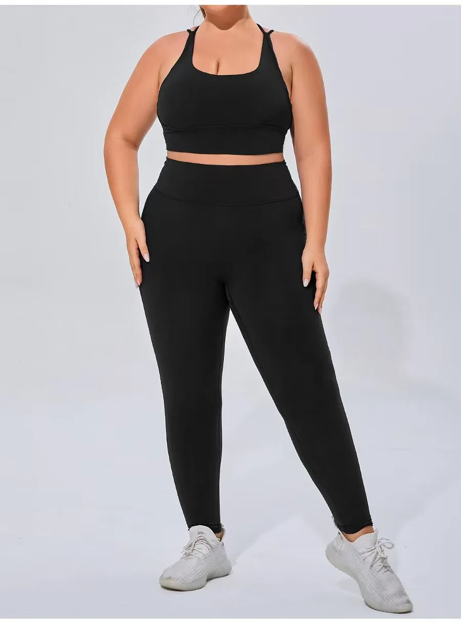 NLW Plus Seamless 2-Piece Fitness Set – High-Performance Quick-Dry Workout Suit