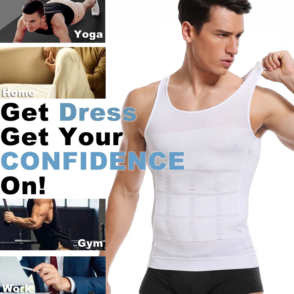 Mens Gynecomastia Compression Shirts Slimming Undershirt Body Shaper Tank Top Vest Abs Waist Trainer