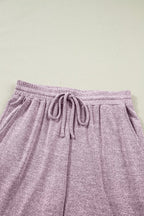 Solid Tank Top & Drawstring Jogger Pants Set