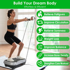 Vibration Plate Exercise Machine With Resistant Bands Remote Control Whole Body Vibration Platform Workout Equipment Home Fitness Training Equipment For Weight Loss Fat Burner