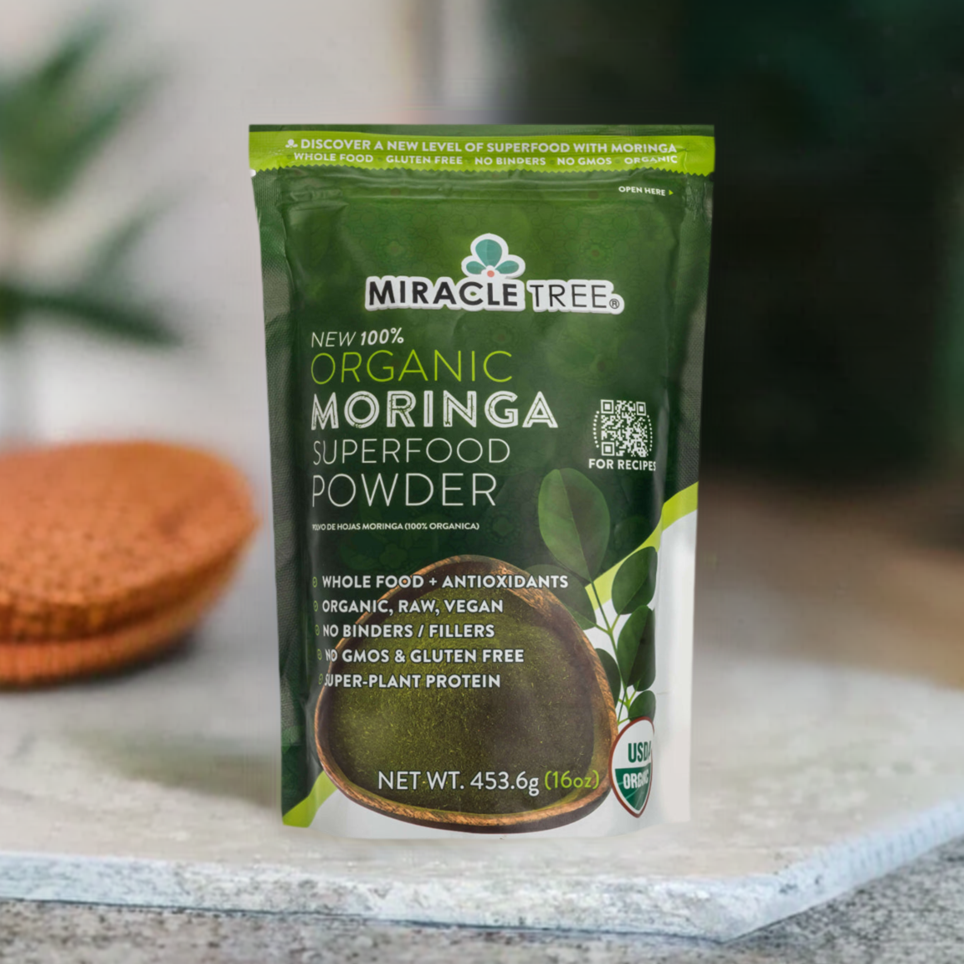 Organic Moringa Powder - 16oz Pouch - Pure Superfood Supplement (1 lb)