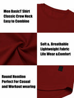 Comdecevis Muscle Slim Long Sleeve T Shirt Men Gym Athletic Red Size L