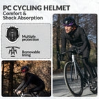 Bike Helmet with LED Front and Rear Light